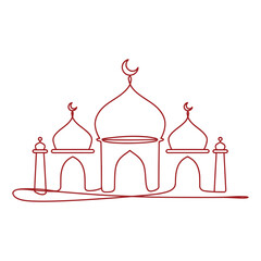 Obraz premium Mosque Logo Design vector, Mosque Silhouette Design Vector