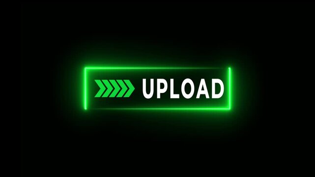Upload to cloud from computer animated  on the transparent background. Upload button icon, Upload sign animation with Upload icon. 4k video animation.