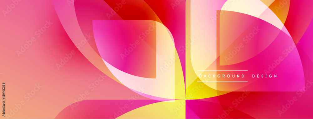 Poster abstract fluid shapes, vibrant colors blend. pink, orange, yellow gradients create dynamic visual ef