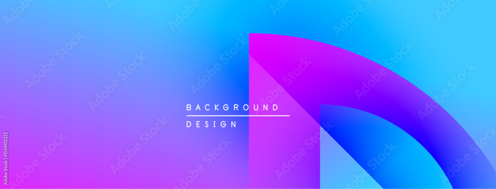 Poster abstract gradient background. purple, blue hues blend smoothly. text reads background design. minima