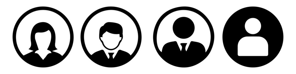 User icon set. profile, avatar, Person Profile, User silhouette.