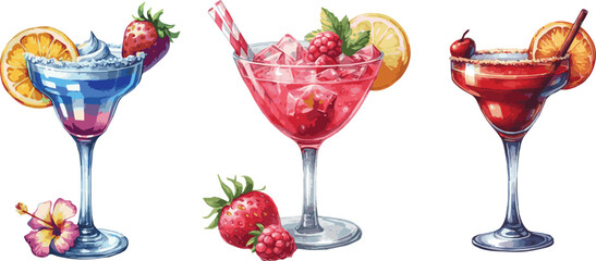 Collection of 3 elegant summer coctails