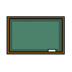 Empty Green Chalkboard with Chalk - Blank Blackboard