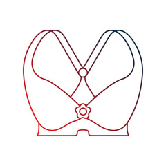 brassiere gradient outline icon with white background vector stock illustration