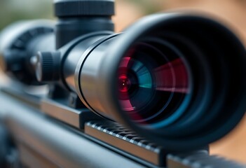 close up shot of a rifle scope