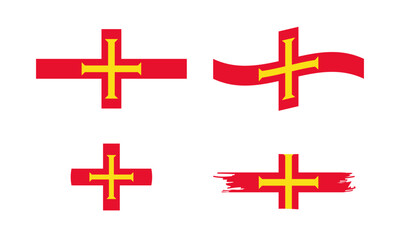 Guernsey flag in different shapes
