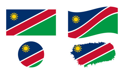 Namibia flag in different shapes