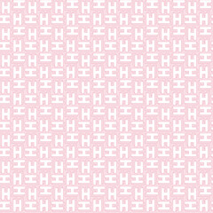 Seamless Pink Geometric Pattern with H Shapes &ndash; Modern Minimal Vector Background