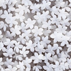 Fototapeta premium A cute and delicate seamless pattern featu white floral and leaf designs, ideal for textile prints, backgrounds, or adding a gentle touch to any project.