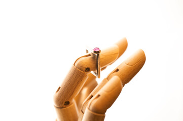 Ring with a purple stone