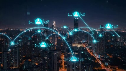 City network at night - Powered by Adobe