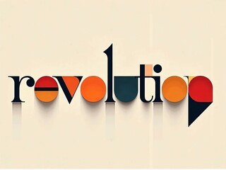 Colorful Typographic Art Piece Representing the Concept of Revolution