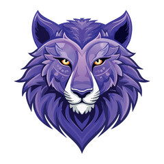 a purple lion head vevtor illustration