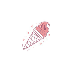 Ice cream vector illustration of a kite on a white background