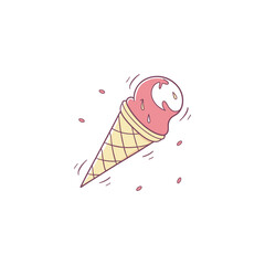 Ice cream vector illustration on white