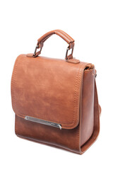 Clutch bag brown isolated on white