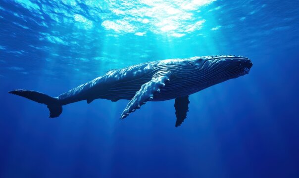 Balenottera Comune nell'Oceano, Luce Solare Sottomarina