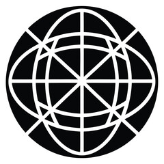 Fototapeta premium Simple Minimalist Globe Wireframe Design