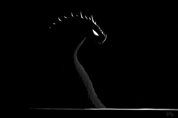 Silhouette of a Dragon in the Dark