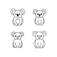 Fototapeta premium Vector illustration of cute Koala line art 