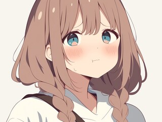 アニメ調の美少女の切り抜き用素材