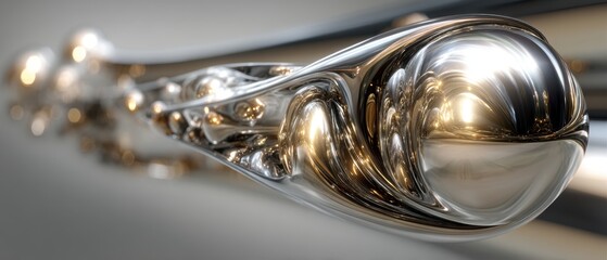 Abstract Metallic Sculpture Detail