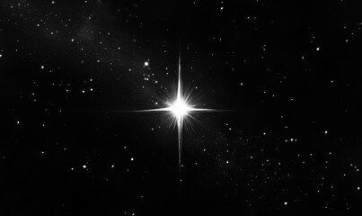 Celestial Luminosity: A Single Star in the Night Sky