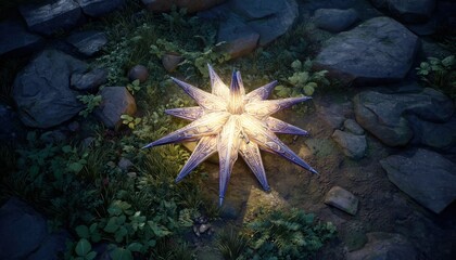 Luminous Starfish on Coastal Rocks