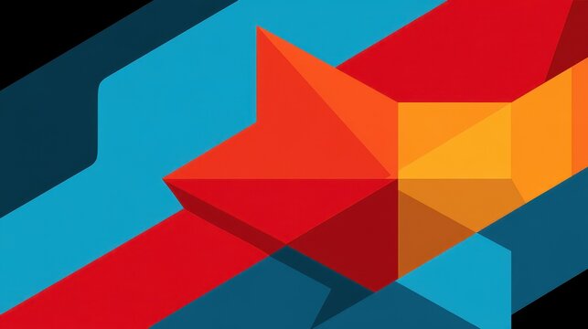 Astrazione Geometrica con Forme Tridimensionali Vibranti