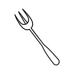 Vector illustration of fish fork silhouette