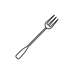 Vector illustration of fish fork silhouette