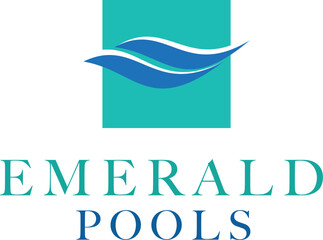 Minimalist wave logo template pool logo. Swimming pool logo mock-up