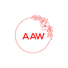 AAW Letter logo white background