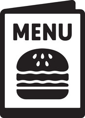 Silhouette vector of a burger menu icon, perfect for restaurant apps, food ordering, menu design, and fast food branding projects.