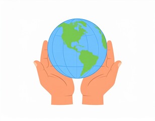 Fototapeta premium Hands Holding Globe Illustration