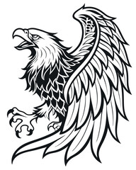 Obraz premium Majestic Eagle Illustration Powerful Bird of Prey Design