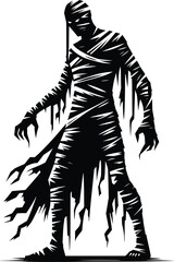 Mummy monster character halloween celebration vector illustration isolated on white background