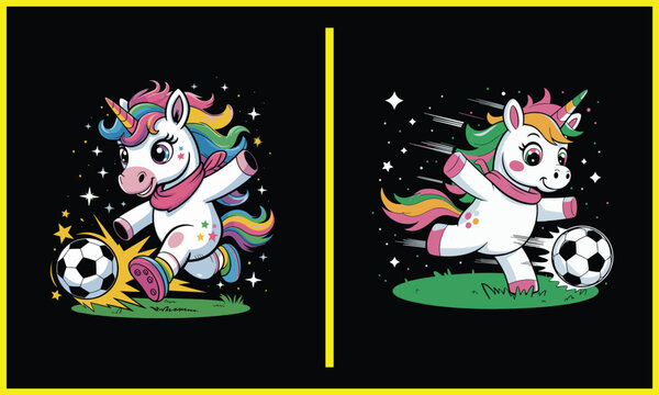 soccer UNICORN Clipart svg, Beautiful sporty Horse unicorn kicker Football design, 