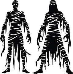 Mummy monster character halloween celebration vector illustration isolated on white background