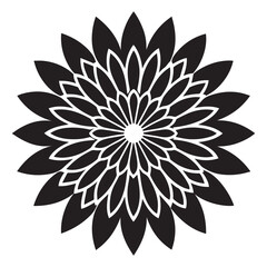 Fototapeta premium Dahlia Flower Icon Vector Logo Illustration Or Dahlia Flower Silhouette Vector. cool dahlia flower icon logo illustration with simple design style.