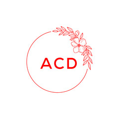 ACD Letter logo white background
