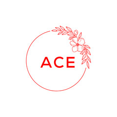 ACE Letter logo white background