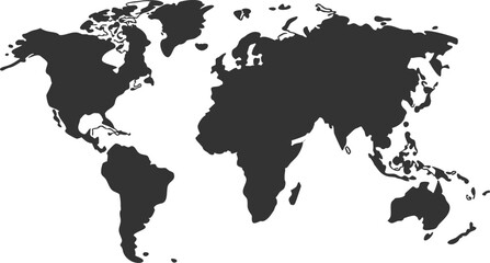 map of the world with a white background