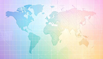 Obraz premium World map illustration, explore global geography with customizable design for education, business, and travel