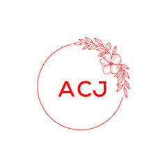 ACJ Letter logo white background