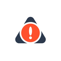 This work safety icon features a triangular design with a bold red warning sign at its center, emphasizing the importance of caution and alertness in ensuring workplace safety and health