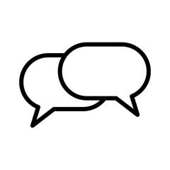 Naklejka premium Chat bubble outline icon. Talk icon isolated on white background. Transparent background, minimalist symbol. Vector images