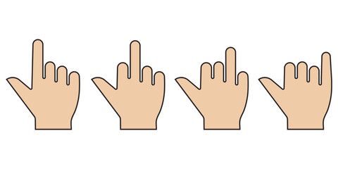 Hand icon. Palm hand icons. Hands symbol collection. Hands icon symbol of participate, volunteer, stop, vote. Vector Hand Silhouette Collection Vector Illustrations eps 10