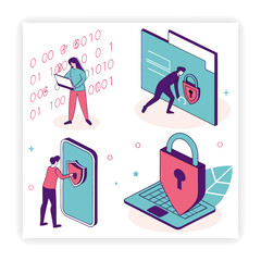 Cyber Safety Visual Resources Data Privacy Doodles, Cybersecurity Doodles, 