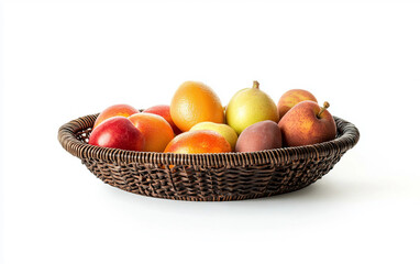 3D Icon of Fresh Fruit Basket for Nutritious Snack Isolated on white background
